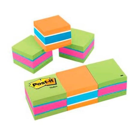 3M Post-it® Notes Mini Cubes, 2 x 2 Size, 400 Sheets/Pad, 3 Cubes/Pack 20513PK